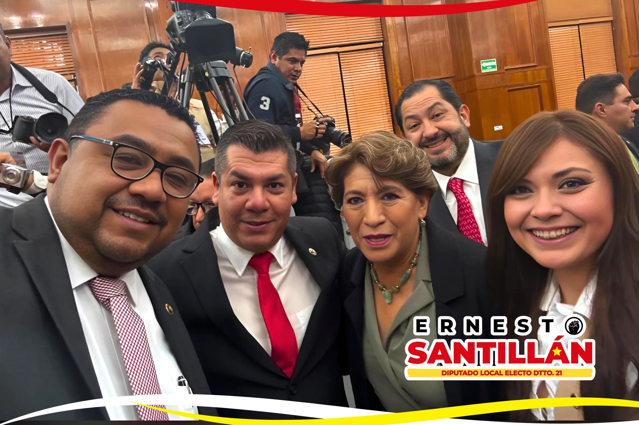 Ernesto Santillán refrenda su apoyo total a la gobernadora Delfina Gómez Álvarez